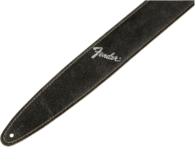 Fender 2" Distressed Leather Black Strap